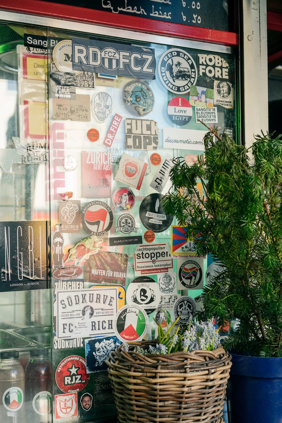 Stickers beim Palestine Grill