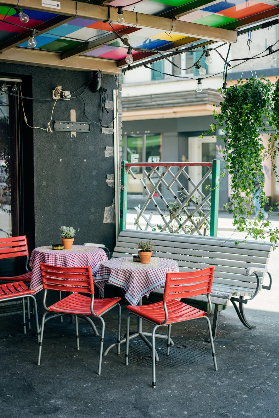 Sitzplätze beim Palestine Grill